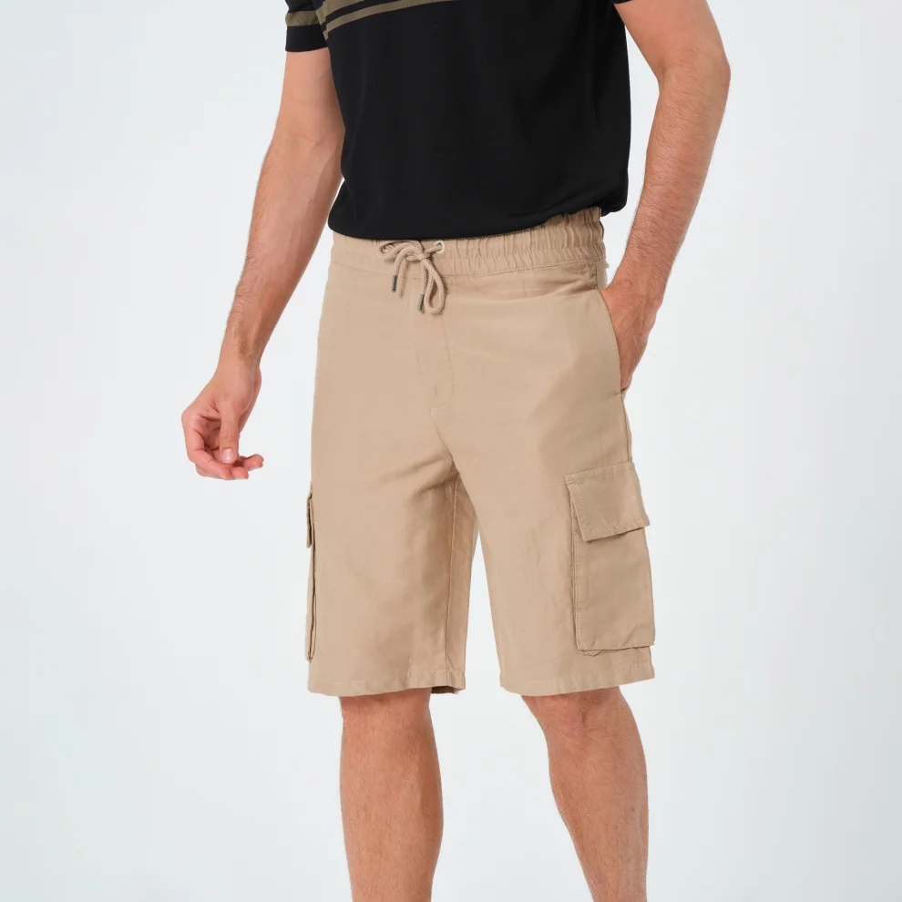 Tbasic - Cargo Pocket Linen Shorts