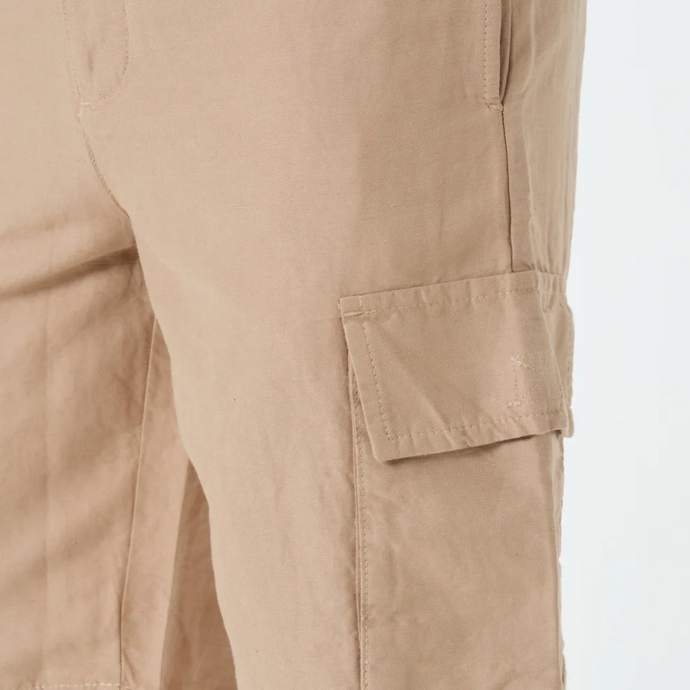 Tbasic - Cargo Pocket Linen Shorts