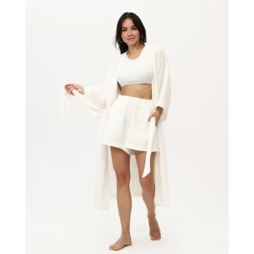 Pinuts - Cotton Long Oversize Unisex Kimono Short Set