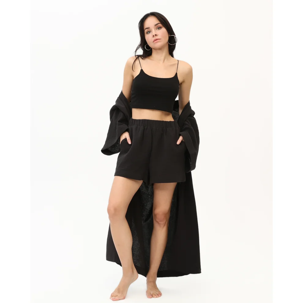 Pinuts - Cotton Long Oversize Unisex Kimono Short Set