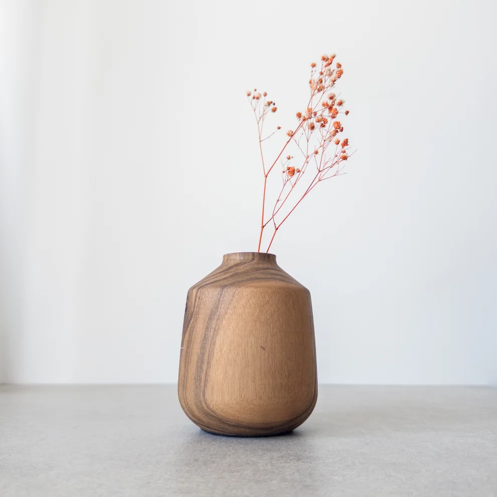 Foia - Orb Wooden Vase Set Of 2