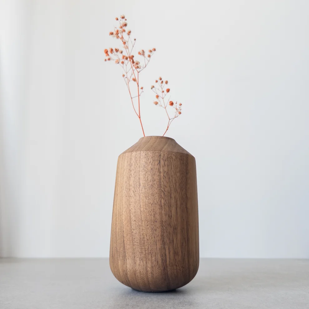 Foia - Orb Wooden Vase Set Of 2