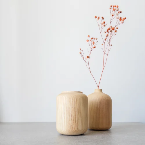 Foia - Twin Wooden Vase Set Of 2