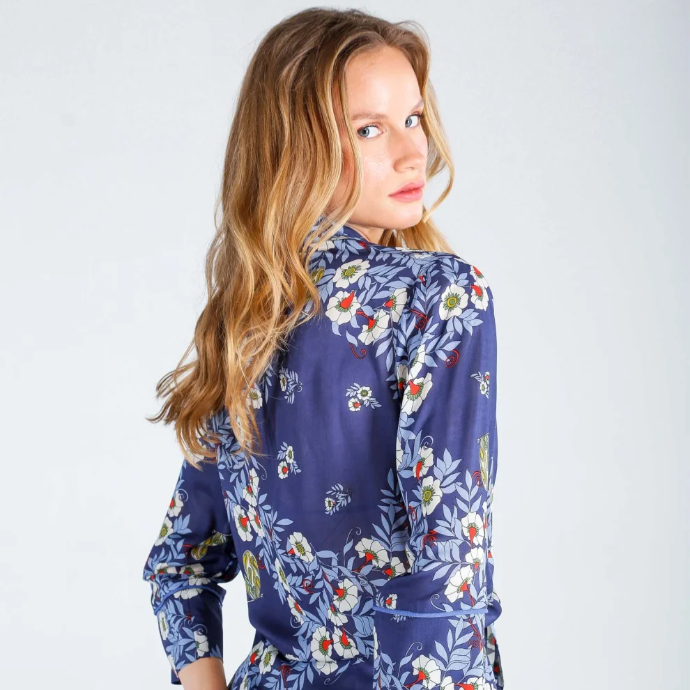 The Beach - Joy Flower Indigo Shirt