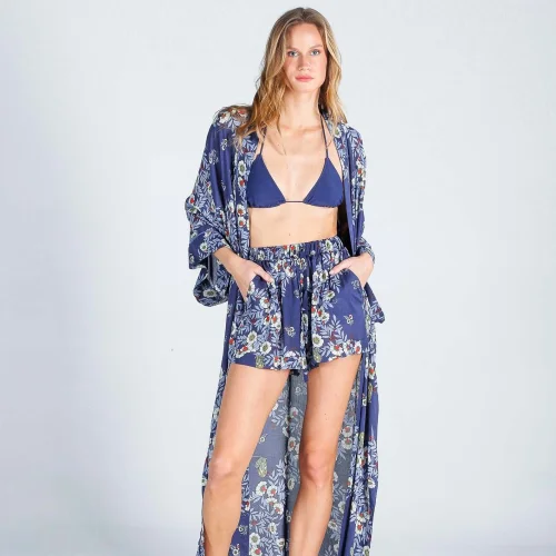 The Beach - Joy Flower Indigo Shorts