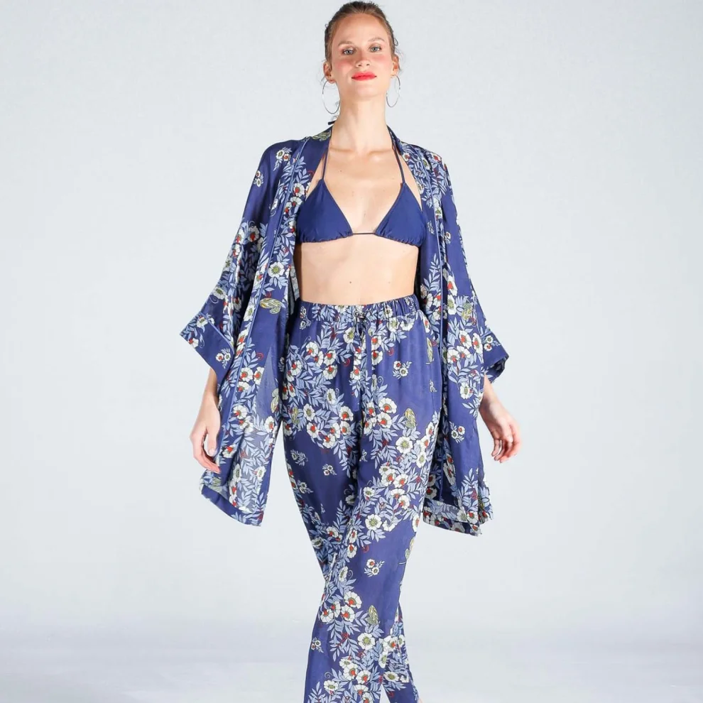 The Beach - Joy Flower Indigo Pantolon