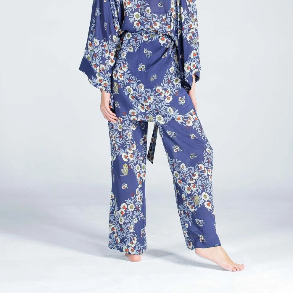 The Beach - Joy Flower Indigo Pantolon