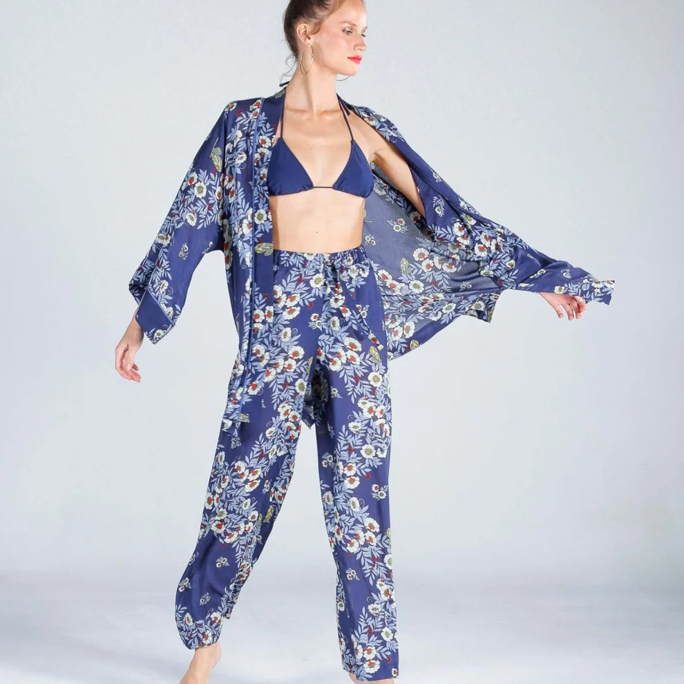 The Beach - Joy Flower Indigo Pantolon