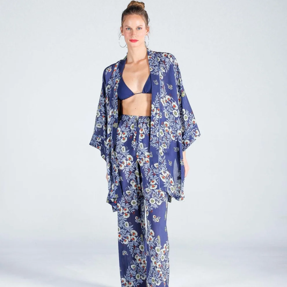 The Beach - Joy Flower Indigo Pantolon