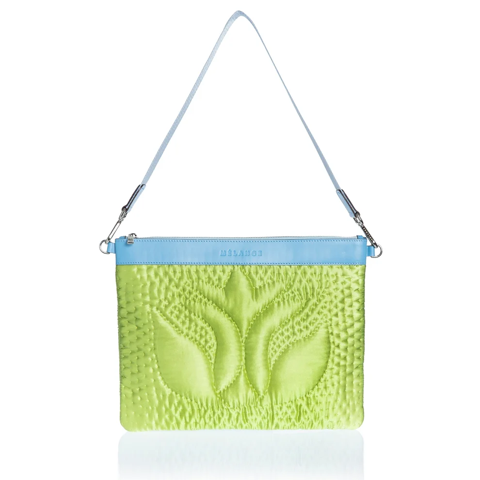 Atelier Melange Şükran Maxi Clutch Bag Pistachio Silk Satin Pistachio