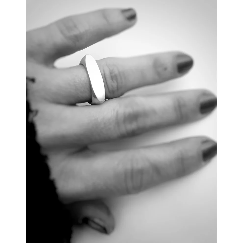 Pik Takı Tasarımı - Oval Flat  Top Ring