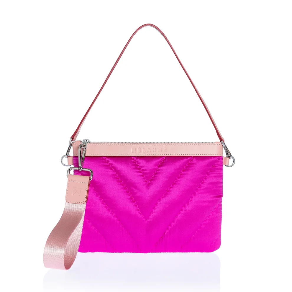 pink leather diagonal striped belt bag, Off-White