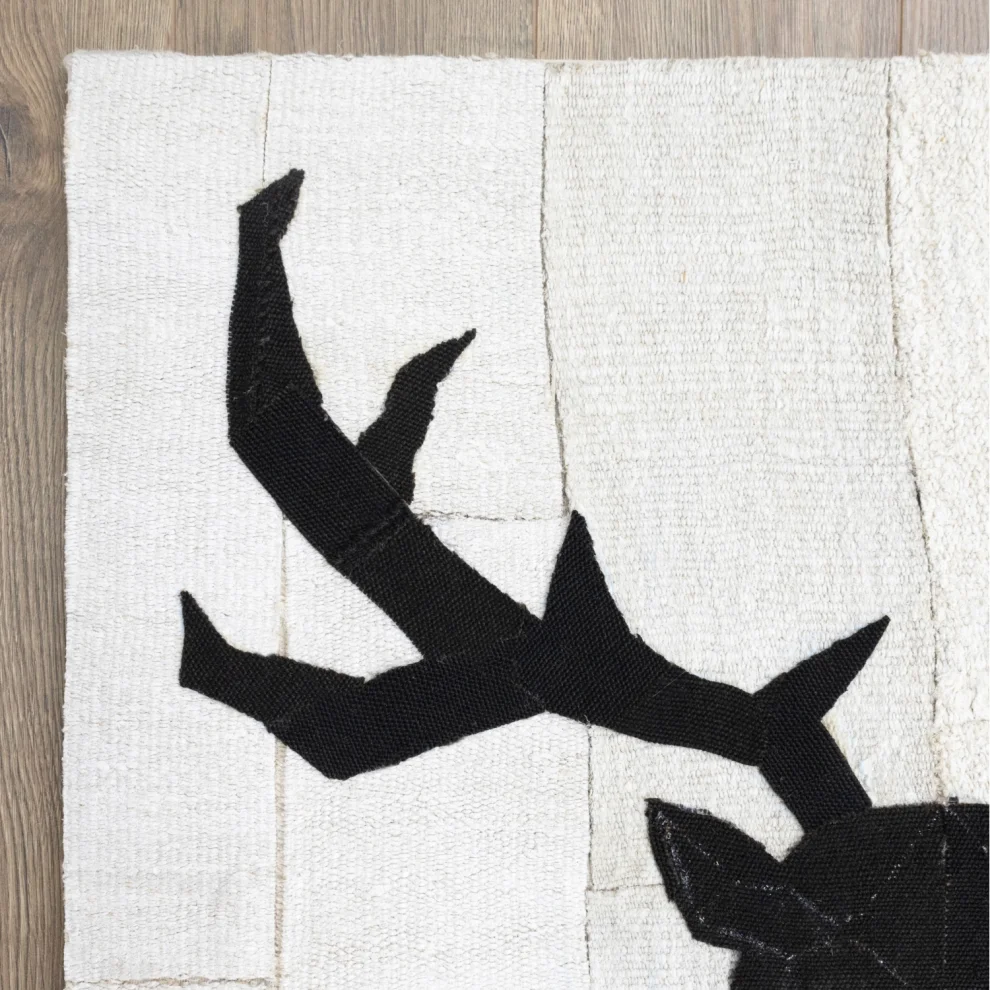 Soho Antiq - Nigora Deer Figured Handwoven Carpet Artwork 90x90 Cm