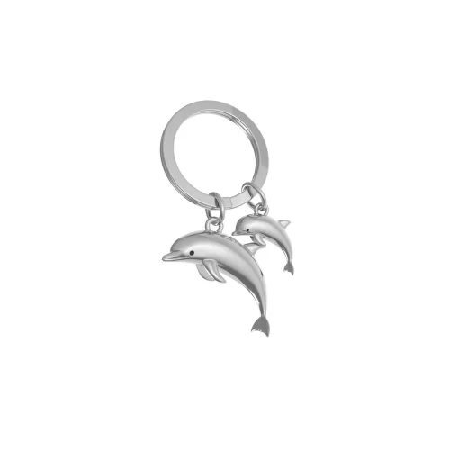 Metalmorphose - Mother Baby Dolphin Keychain