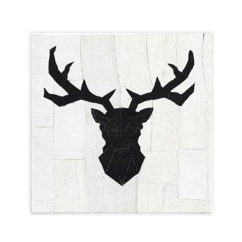 Soho Antiq - Nigora Deer Figured Handwoven Carpet Artwork 90x90 Cm