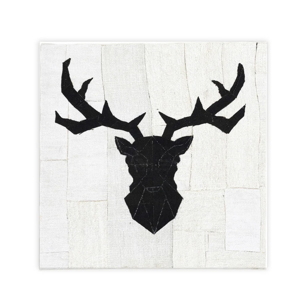 Soho Antiq - Nigora Deer Figured Handwoven Carpet Artwork 90x90 Cm