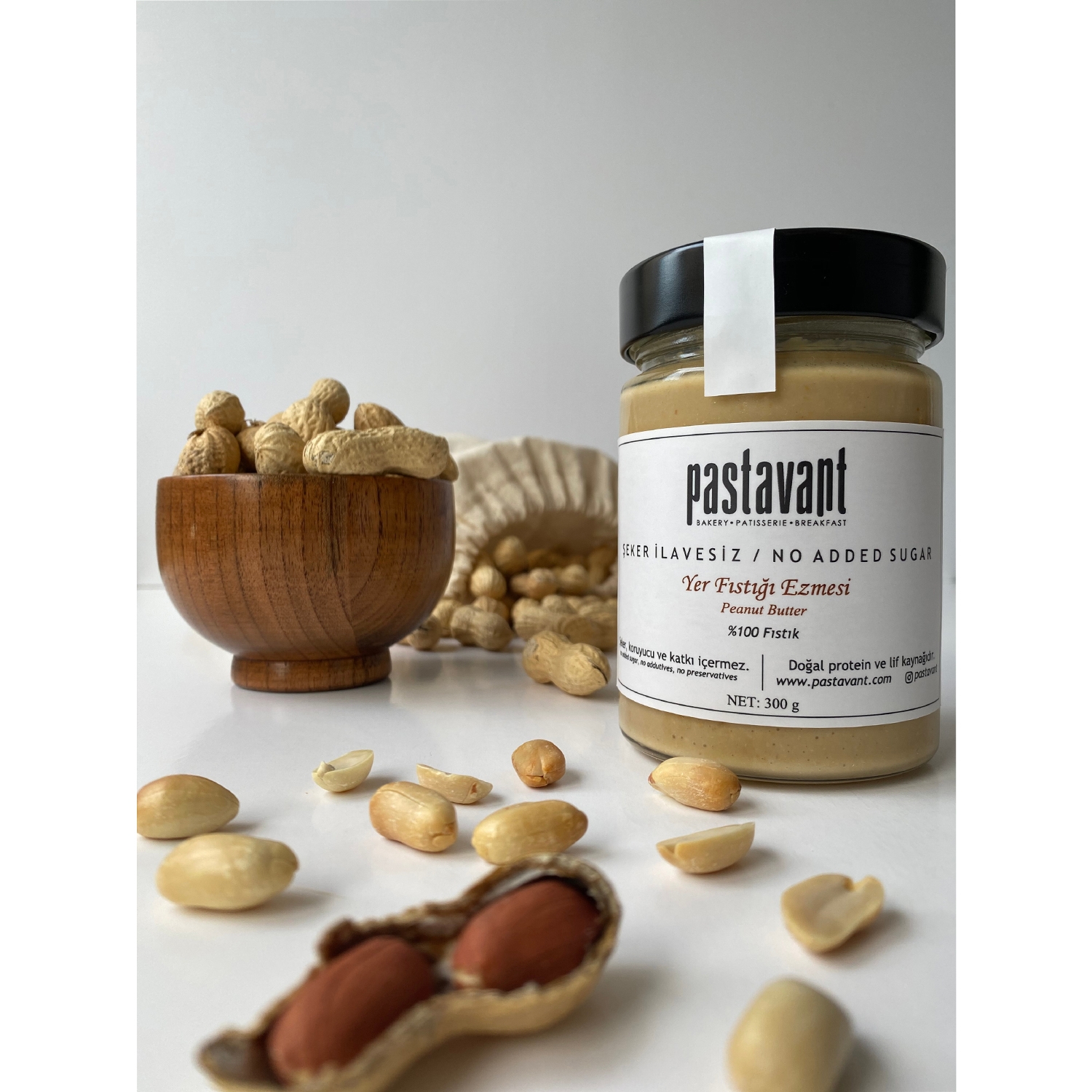 Pastavant - Şeker İlavesiz Çifte Kavrulmuş Fındık Ezmesi 300 gr - Şeffaf