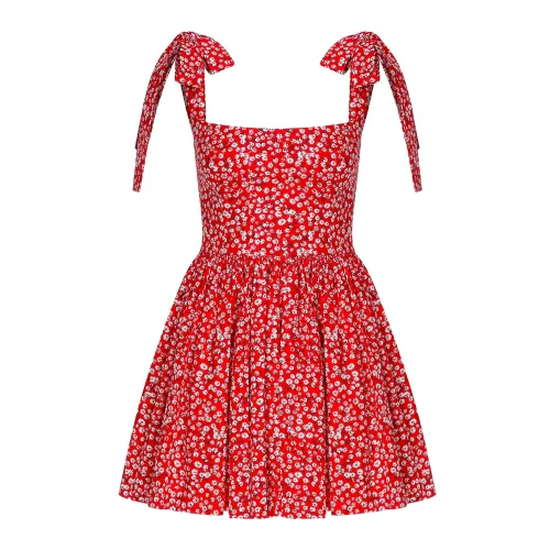 Nazlı Ceren - Audree Floral Printed Mini Cotton Dress