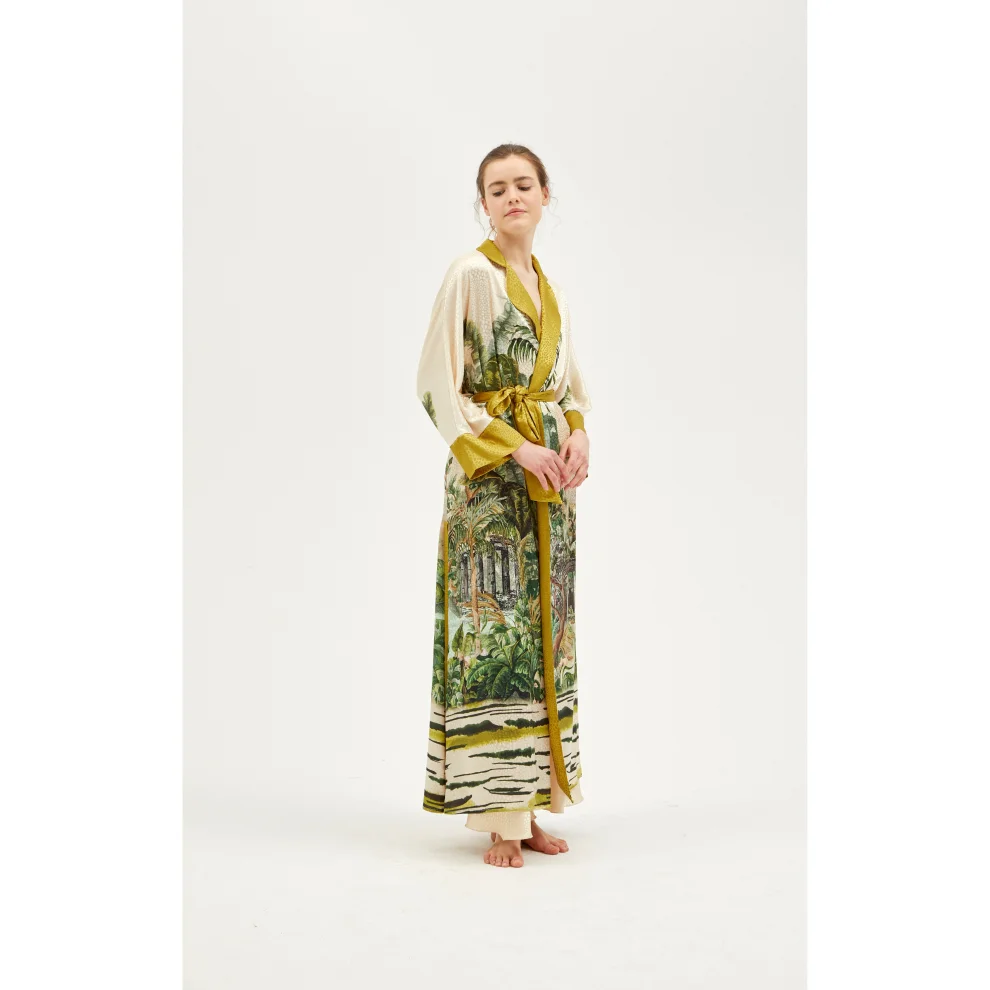 PILEA - Moorea Jacquard Long Dressing Gown