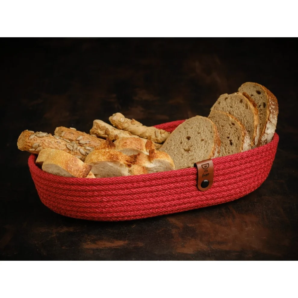 Joyso Cotton Rope Handmade Bread Basket Il Red hipicon