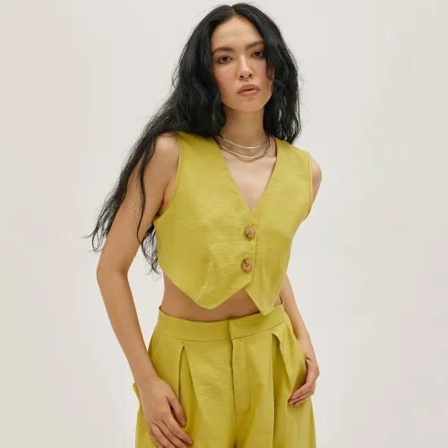 PILEA - Maura Modal Olive Vest