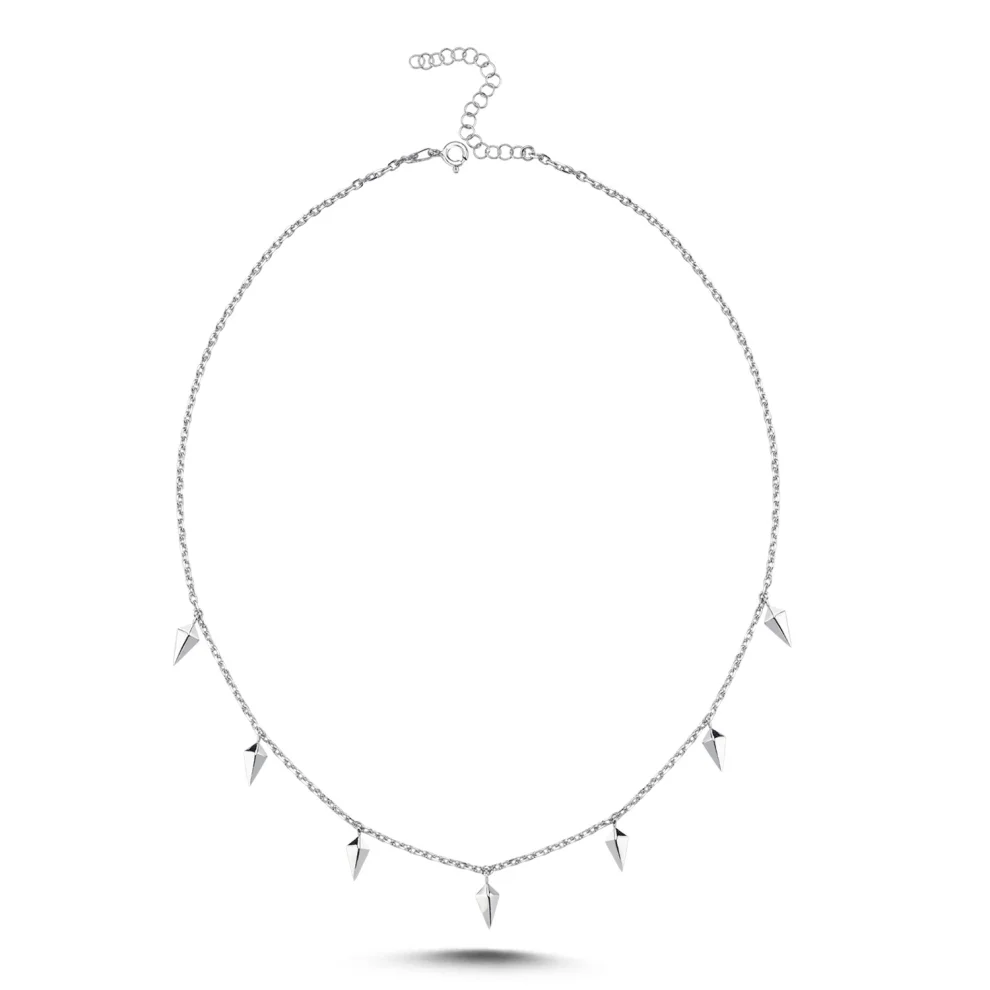 Mishka Jewelry - Sense Silver Necklace With Dangling Details