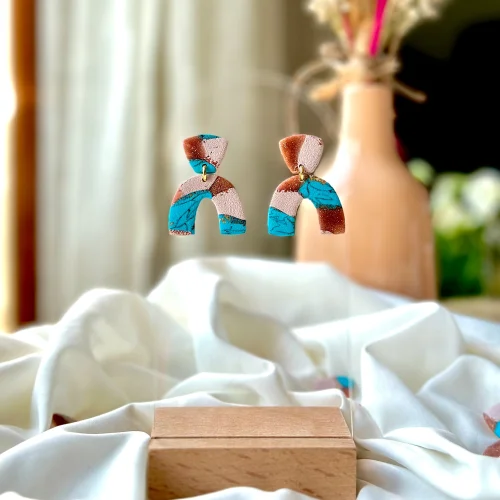 Daisy Lazy Creations - Bakır Detaylı Küpe