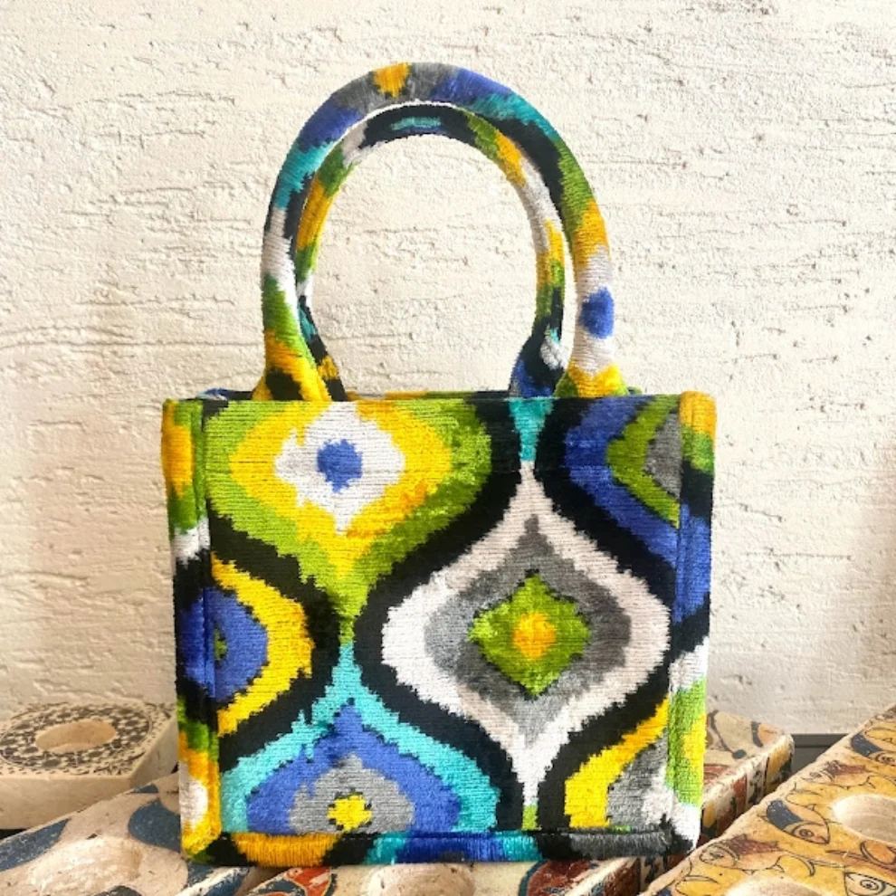 Haane Design - Silk Velvet Ikat Clutch Bag