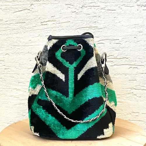 Haane Design - Silk Velvet Ikat Shoulder Bag