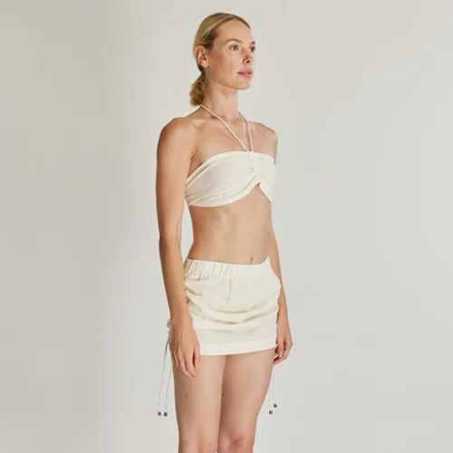 Rise and Warm - Dune Linen Skirt