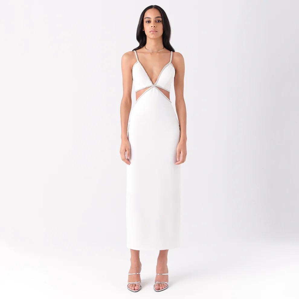Al Reves Luna Midi Dress White S hipicon