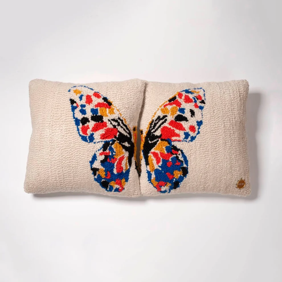 Sole Mio Collection - Butterfly Punch Wool Pillow