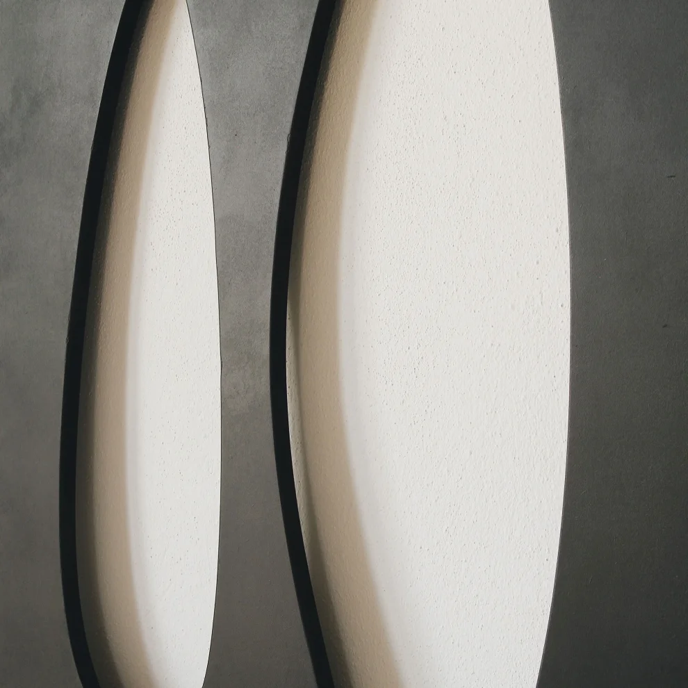 Beige - 2'li Ahşap Soyut Tablo