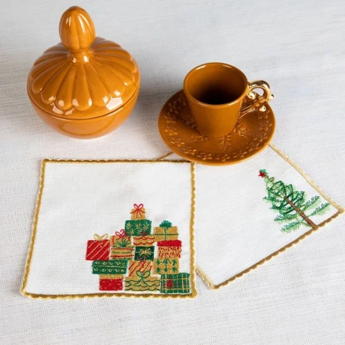 Well Studio Store - Coffee Presentation Napkin With Christmas Tree Concept