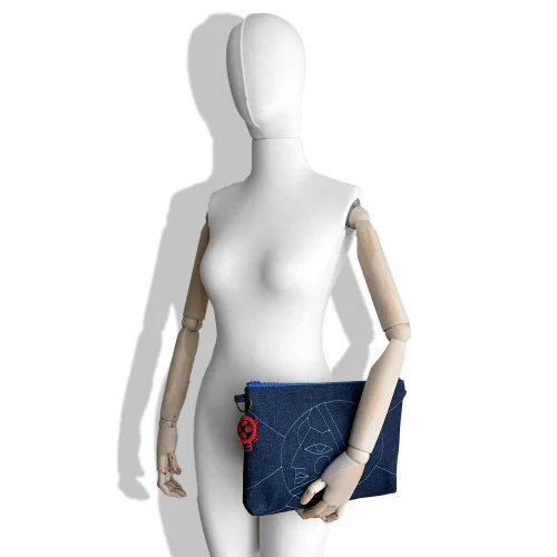 Cazular - Sema - Denim Clutch Bag