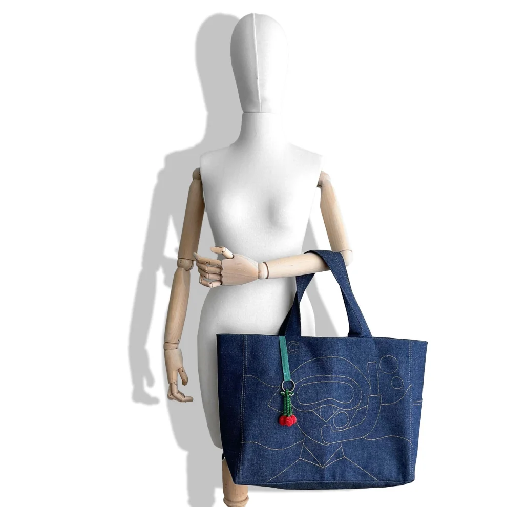 Cazular - Yasemin - Denim Tote Bag