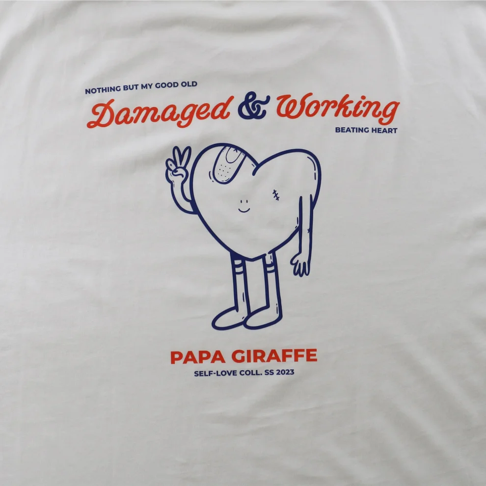 Papa Giraffe - Crushed Heart Oversize Tişört