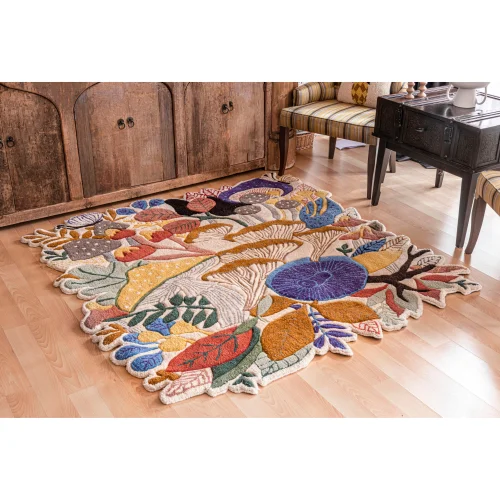 Sole Mio Collection - Mushrooms Tufting Wool Rug