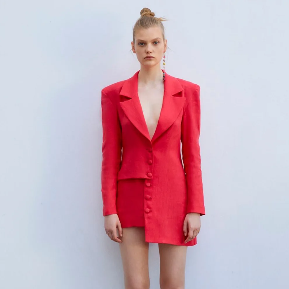 Red blazer sale dress zara