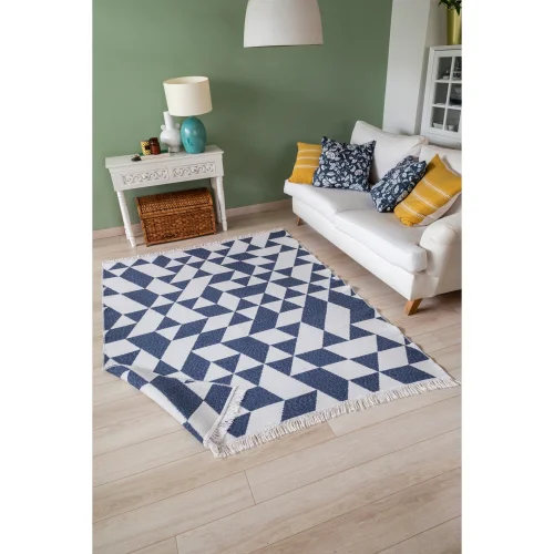 Koza Home - Duo Çift Taraflı Yıkanabilir Dokuma Kilim 22992a