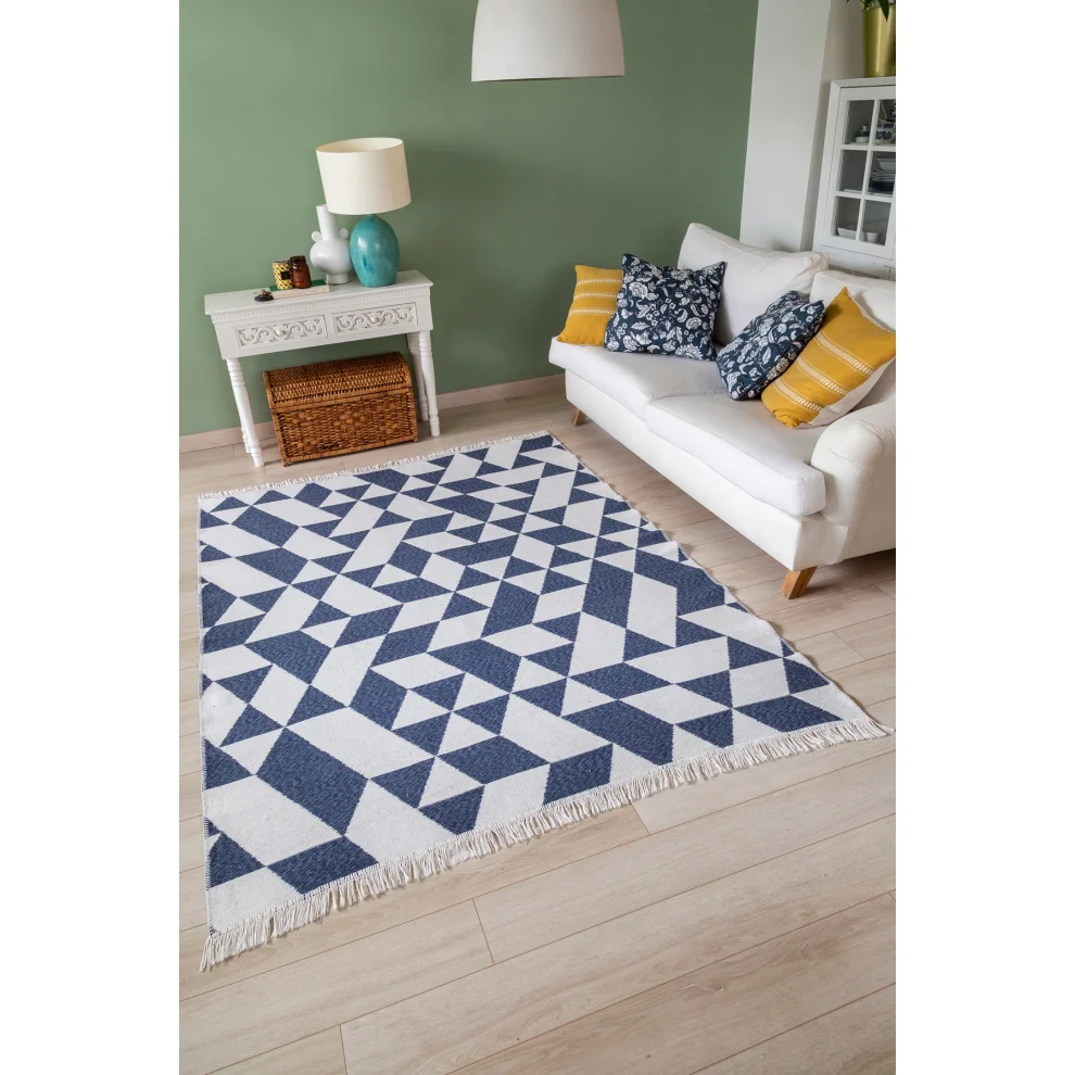 Koza Home - Duo Çift Taraflı Yıkanabilir Dokuma Kilim 22992a