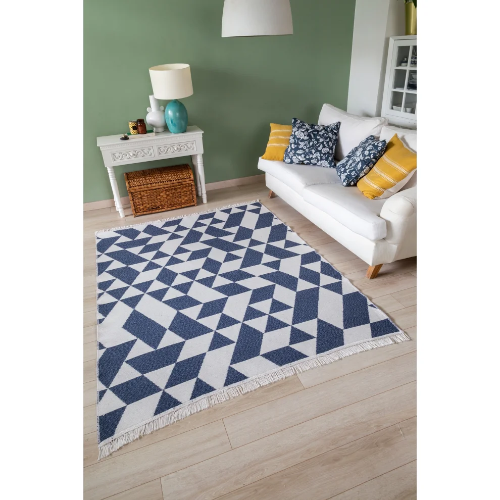 Koza Home - Duo Çift Taraflı Yıkanabilir Dokuma Kilim 22992a