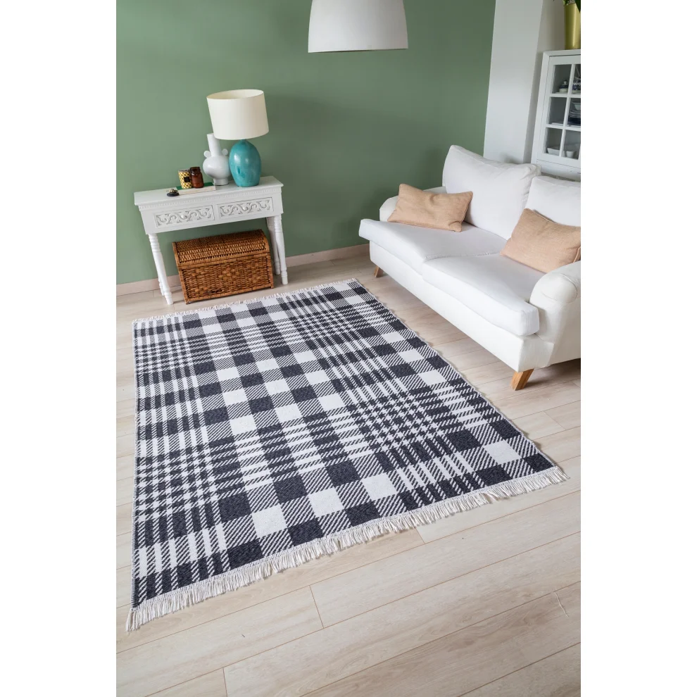 Koza Home - Duo Çift Taraflı Yıkanabilir Dokuma Kilim 22991a