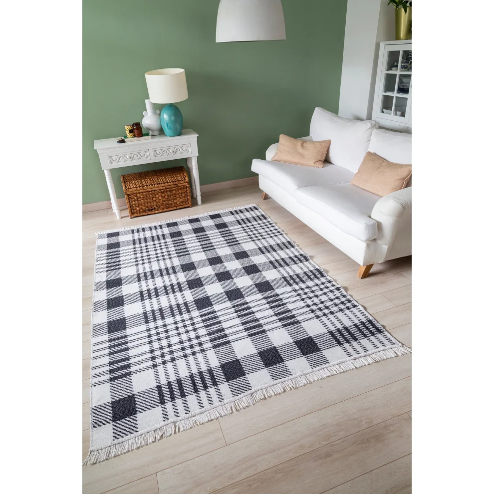 Koza Home - Duo Çift Taraflı Yıkanabilir Dokuma Kilim 22991a