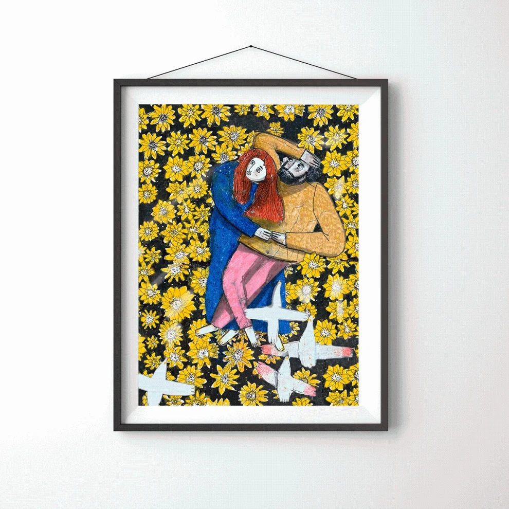 Serkan Akyol - Aşk Bütün Çiçeklerin Baharı Yaşadığı Geçmeyen Bir Mevsimdir Rectangle Fine Art Print