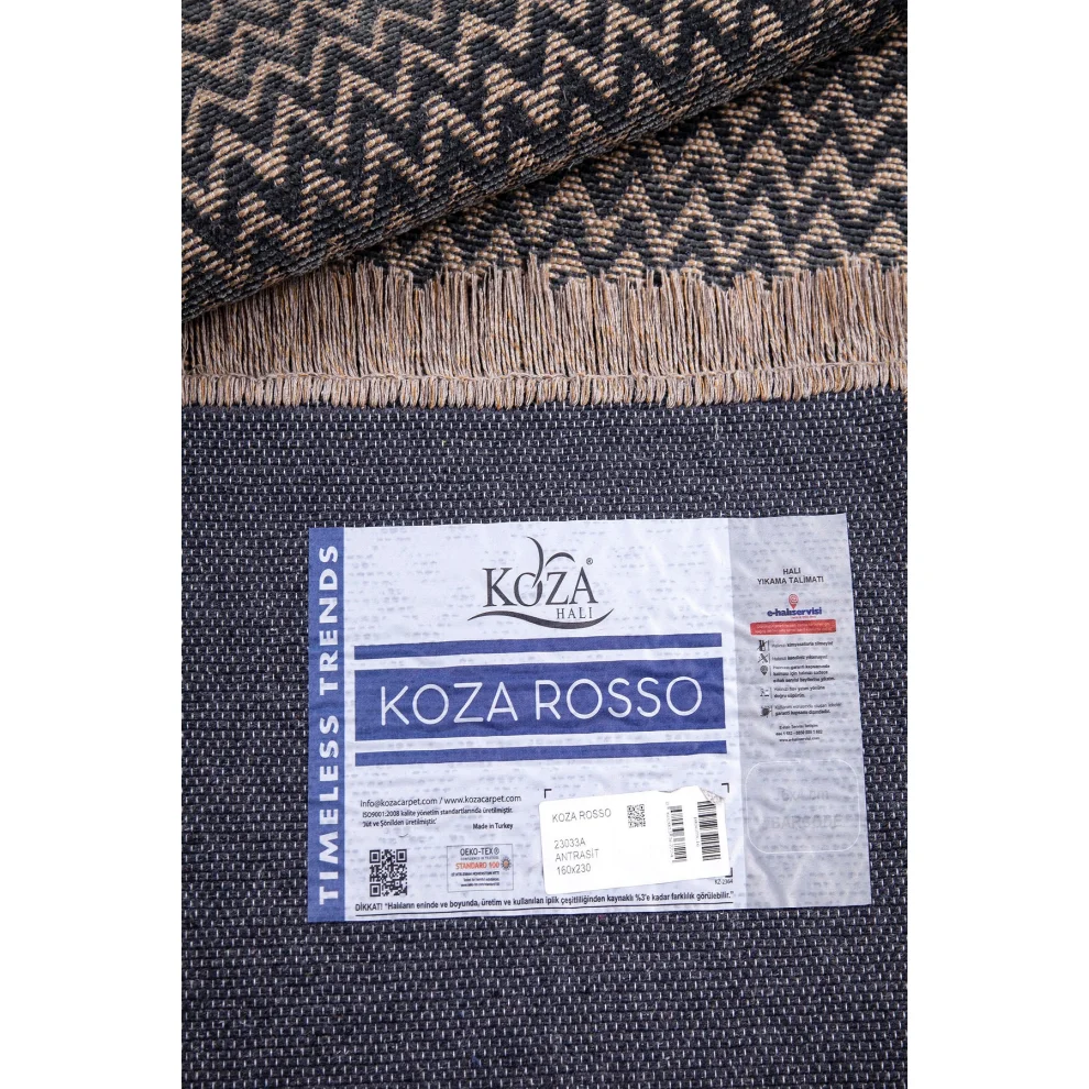 Koza Home - Rosso Dokuma Halı Jüt Halı 23033a