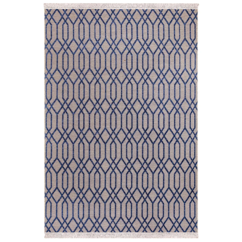 Koza Home - Rosso 23037a Carpet XL Navy Blue | hipicon