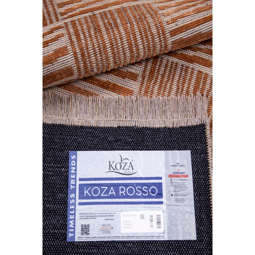 Koza Home - Rosso Dokuma Halı Jüt Halı 23043a