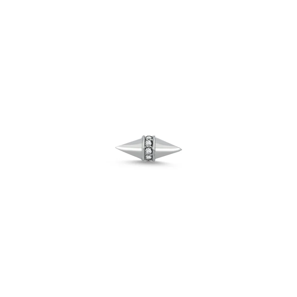 Mishka Jewelry - Rocket Bicone Silver Mono Earring
