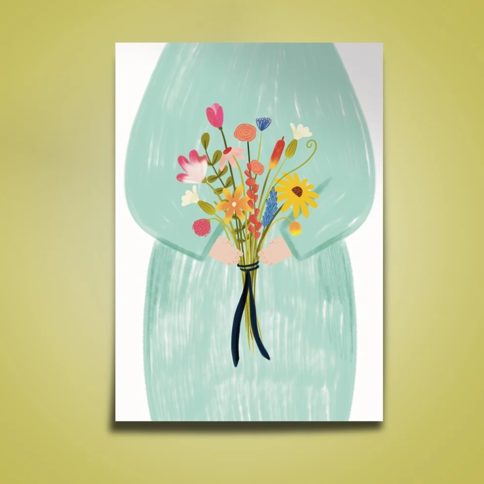 The Illustrationary - Colors Of Spring In Your Hands Art Print